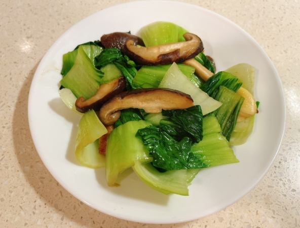 青江菜炒香菇